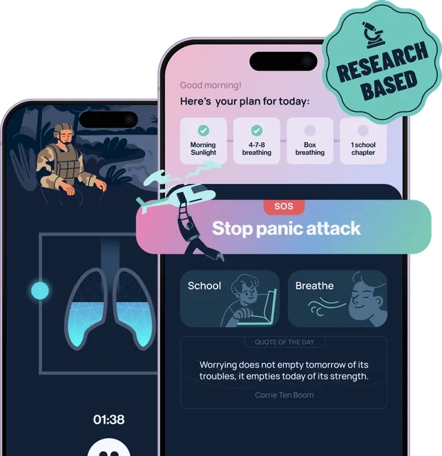 Calmer app screens